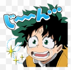 Boku No Hero Academia 1 Sticker Pack - Stickers Cloud Embarrassed Izuku png