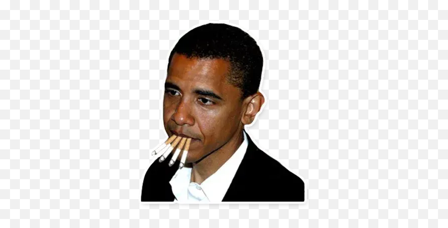 Obama Whatsapp Stickers - Barack Obama Smoking Cigarette Png,Obama Transparent