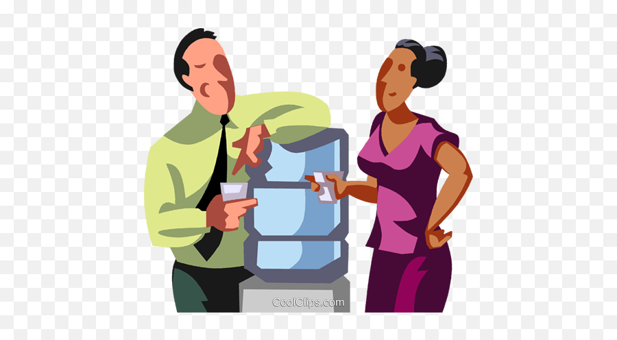 Co - Workers Talking By The Water Cooler Royalty Free Vector Water Cooler Talk Png,Talking Png