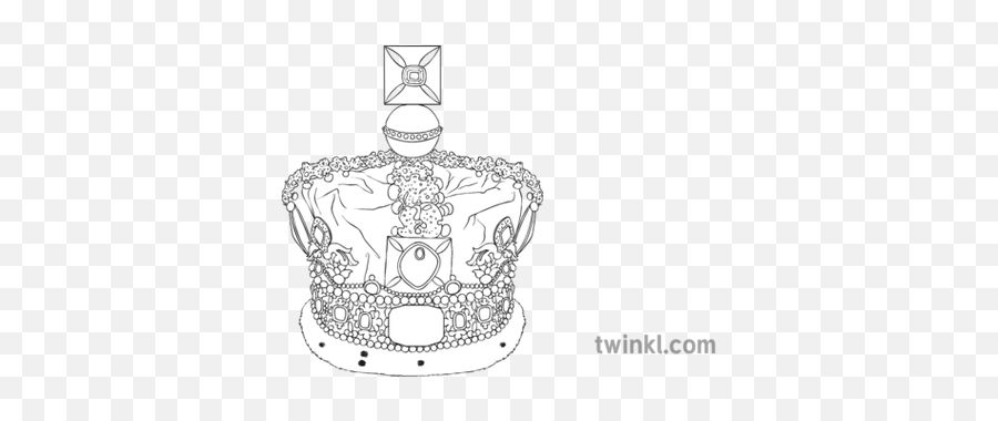 The Queens Crown Black And White Illustration - Twinkl Sketch Png,Queens Crown Png