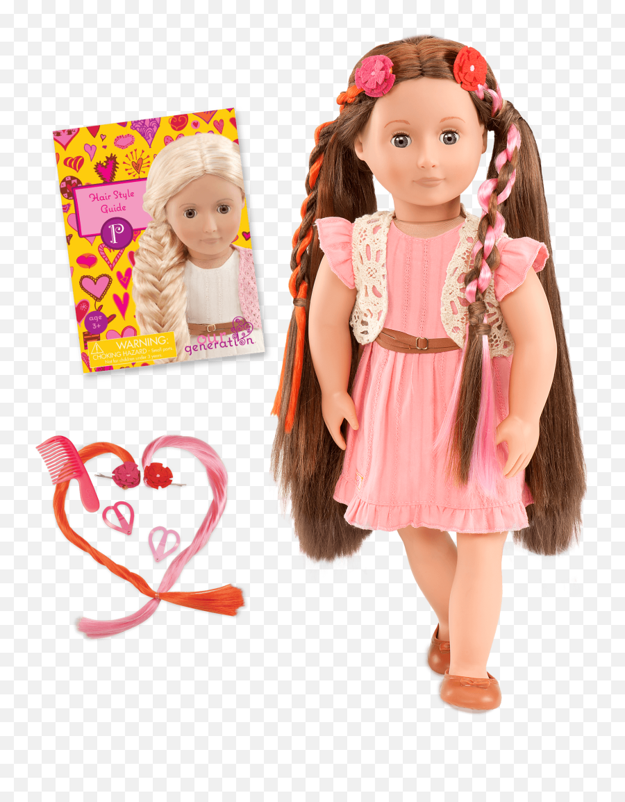 Pink Lace Parker Doll 18 - Inch Doll Growing Hair Our Phoebe Our Generation Doll Png,Pink Hair Png