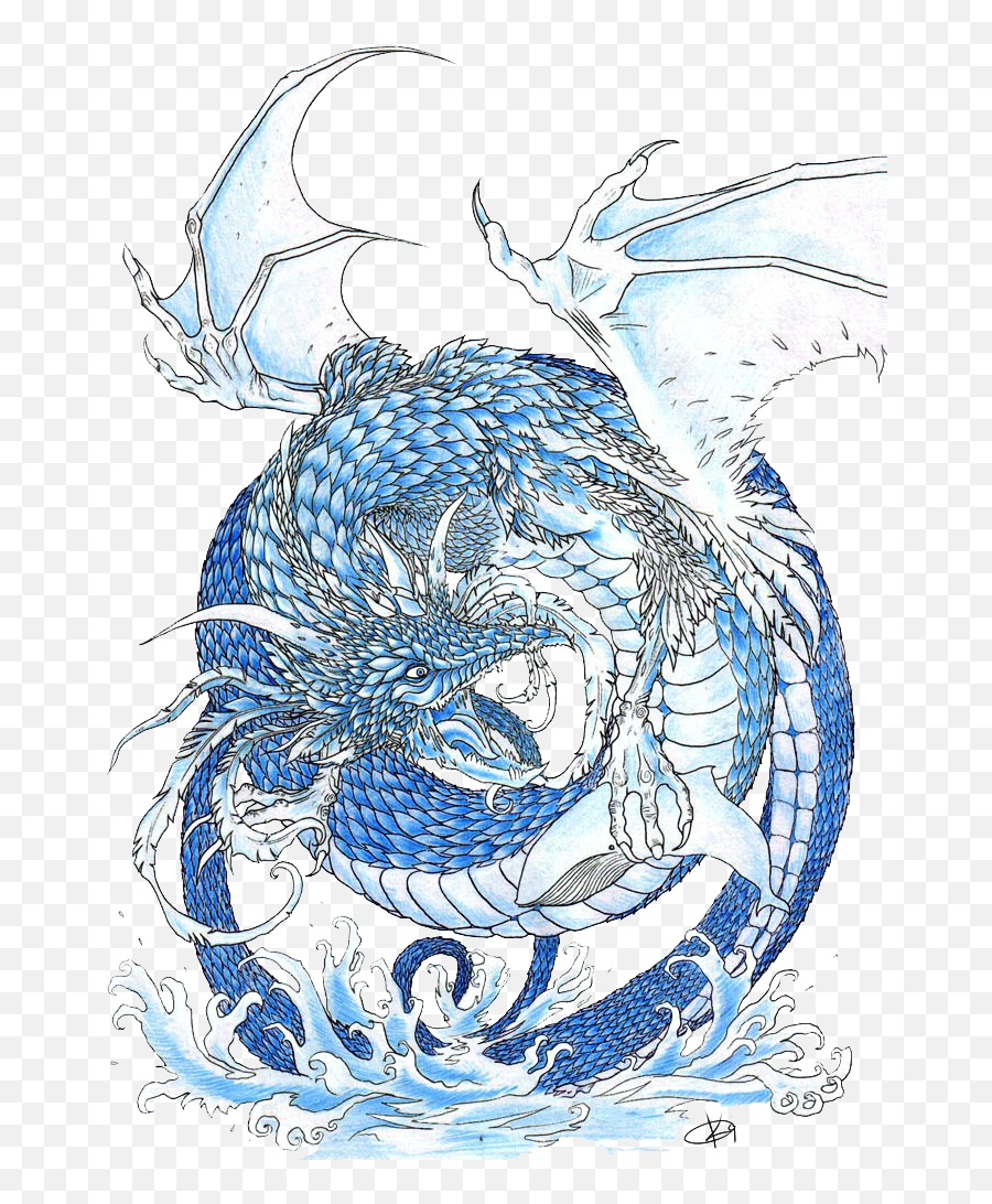 Download Chinese Dragón Tattoo Drawing - Back Water Dragon Tattoo Png,Japanese Tattoo Png
