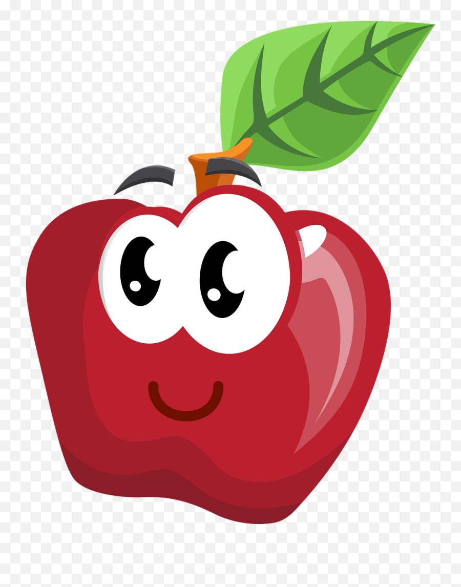 Apple Fruit Cartoon - Fresh Png,Cartoon Apple Png