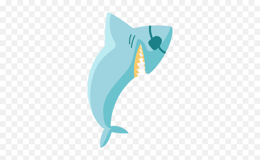 Blue Shark Pirate Eye Patch Flat Icon - Transparent Png Great White Shark,Eyepatch Png