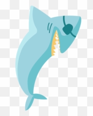 Blue Shark Pirate Eye Patch Flat Icon - Transparent Png Great White Shark,Eyepatch Png