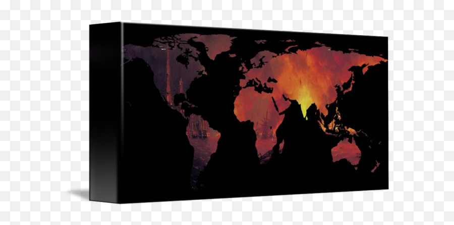 World Map Silhouette The Is - Pink World Map Png,Fire Silhouette Png