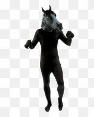Download Hd Morph Suit Horse Mask Transparent Png Image - Morph Suit Horse Head,Horse Mask Png