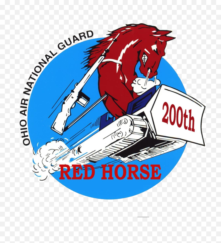 200th Red Horse Charging Charley - 200 Red Horse Squadron Logo Png,Horse Logo Png