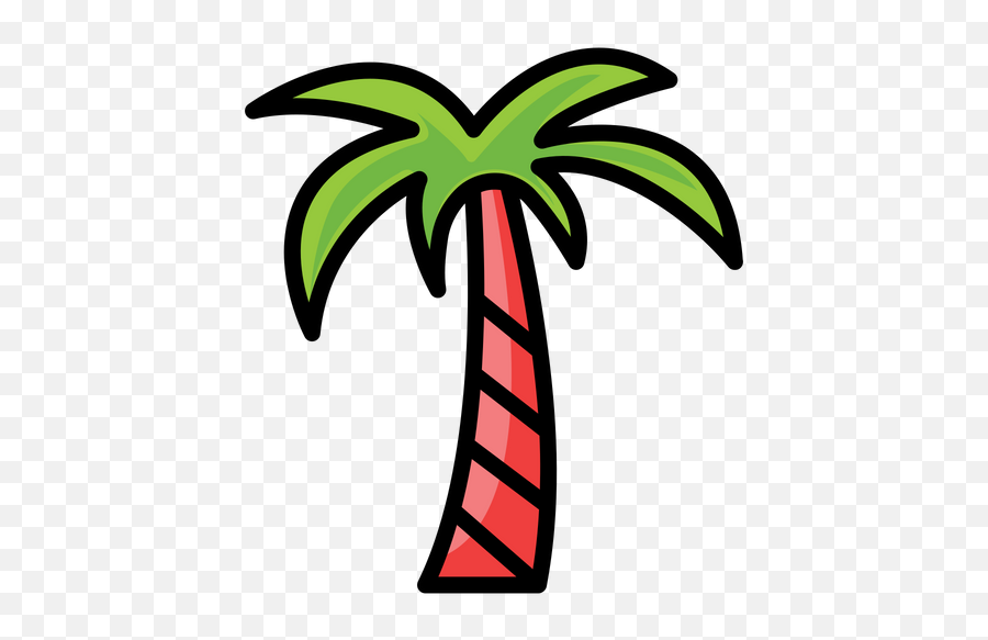 Palm Tree Icon Of Colored Outline Style - Coconut Tree In Graphic Png,Palm Tree Logo Png