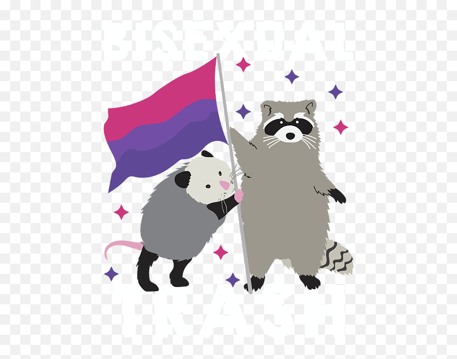 Bisexual Trash Shirt Gay Pride Rainbow Lgbt Raccoon Possum Long Sleeve T - Shirt Tank Top Flagpole Png,Bisexual Flag Icon