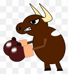 Fight Clipart Png - Cow With Boxing Gloves,Fighting Png