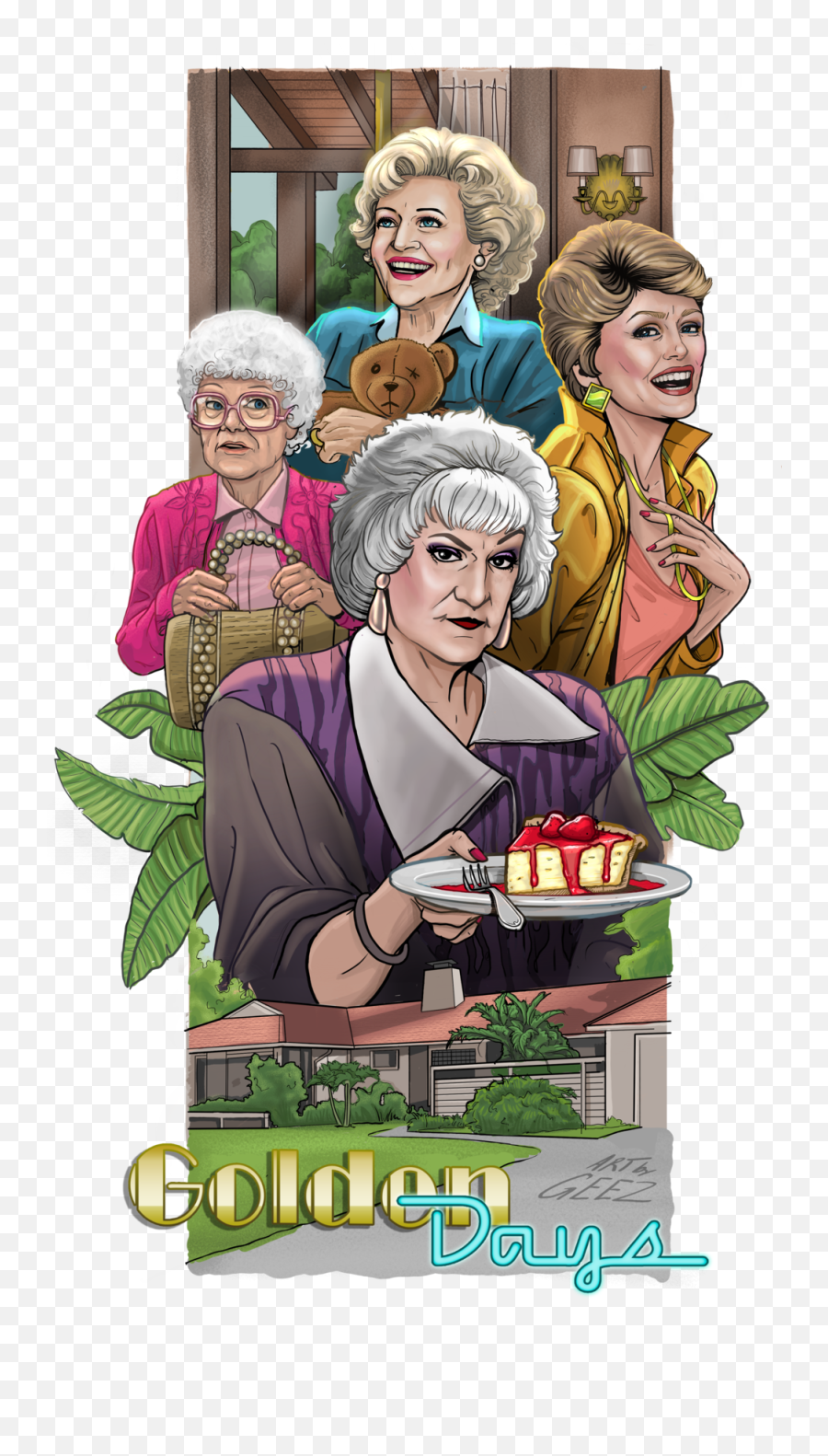 Digital Illustration Art By Geez Png Golden Girls