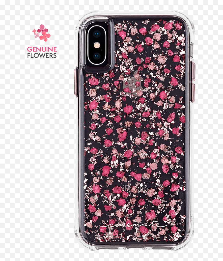 Karat Petals Disty Flowers Pink Iphone Xs X Case - Mate Png,Pink Petals Png