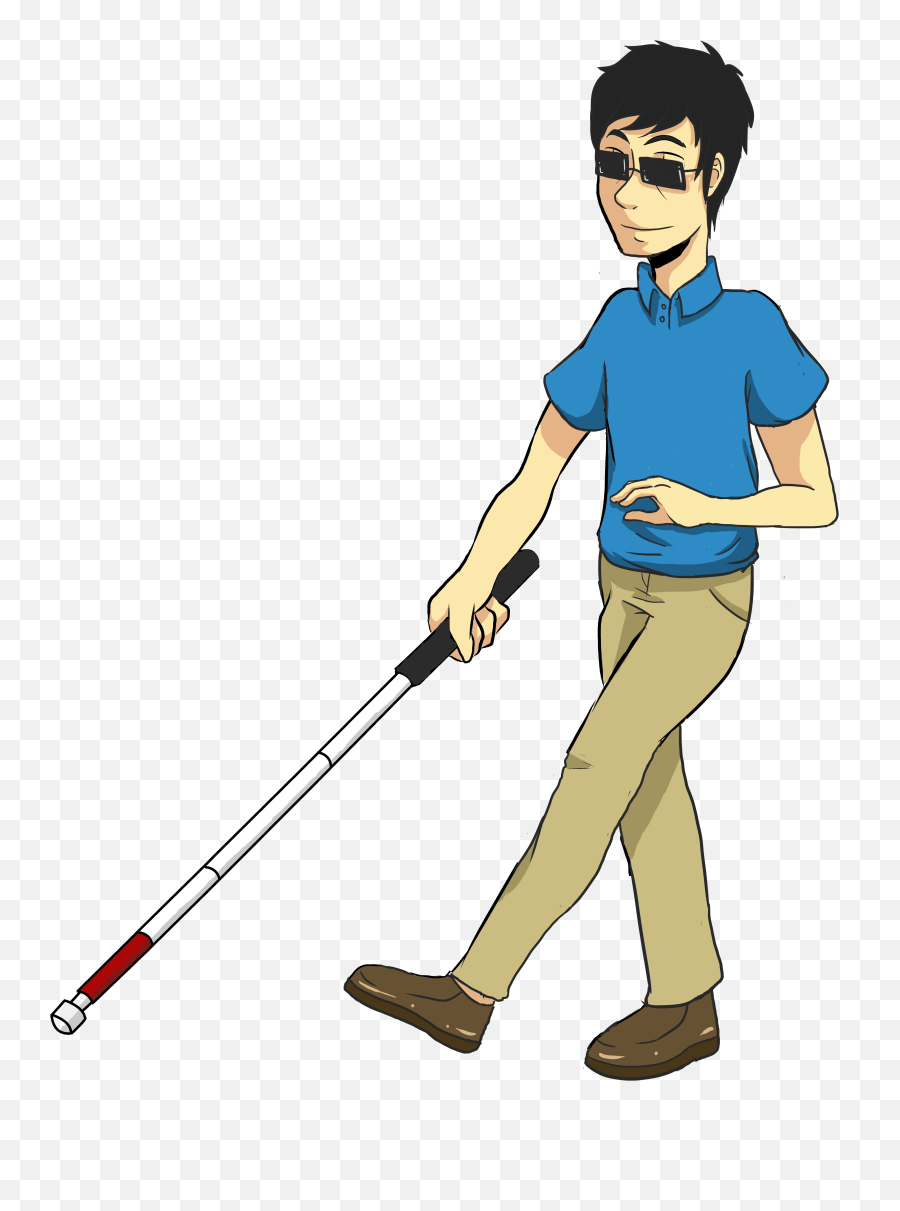 Download Blind Cane Clipart - Person With Disability Clipart Disabled Person Clipart Png,Candy Cane Clipart Transparent Background