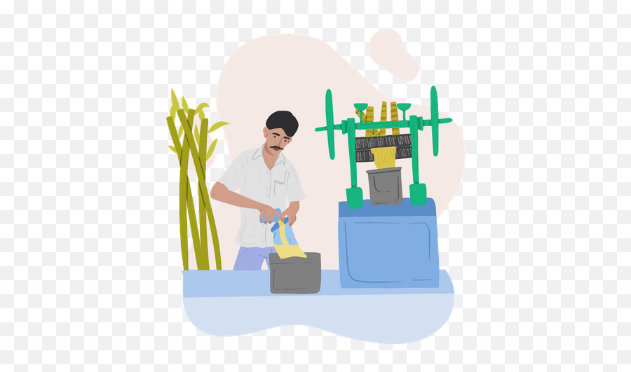 Free Sugarcane Juice Seller Illustration Download In Png - Sugarcane Juice In Clip Art,Sugar Cane Png