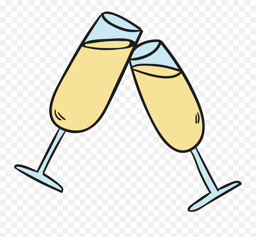 White Champagne Drawing Cartoon - Cartoon Champagne Glass Png,Champagne Glasses Png
