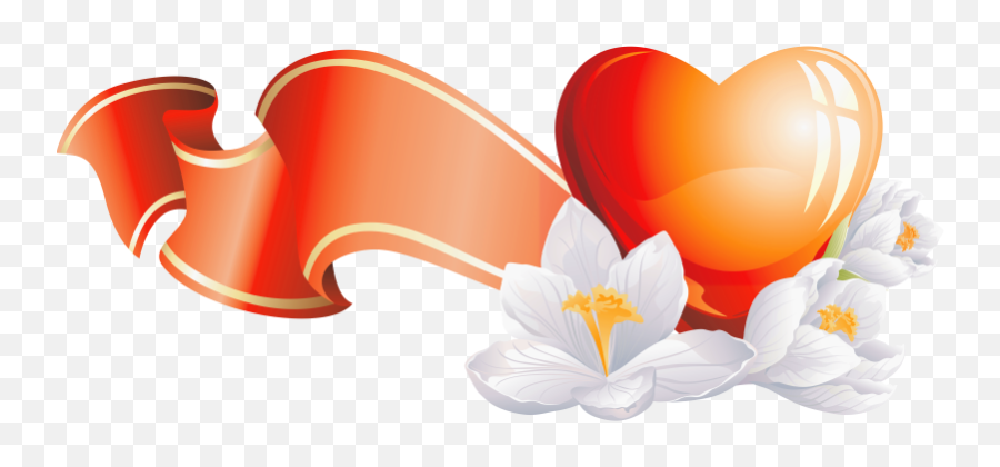 Free Orange Heart Cliparts Download Clip Art - Clip Art Flowers And Hearts Png,Orange Heart Png