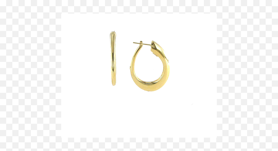 Roberto Coin 18kt Contoured Oro Classic Hoop Earring - Orru0027s Solid Png,Hoop Earrings Png