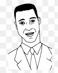 African Man In Suit Talking Outline - Happy png