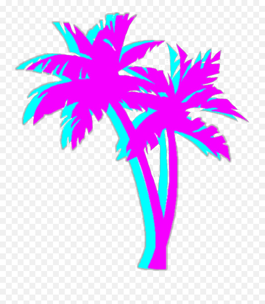 Bright Colorful Neon Aesthetic Tumblr - Neon Palm Tree Transparent Png,Vapor Wave Png