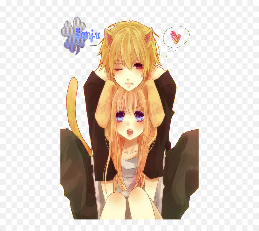 Download Cute Neko Couple By Hinamori6457 - D52thx1 Anime Anime Dog Boy And Cat Girl Png,Anime Cat Png