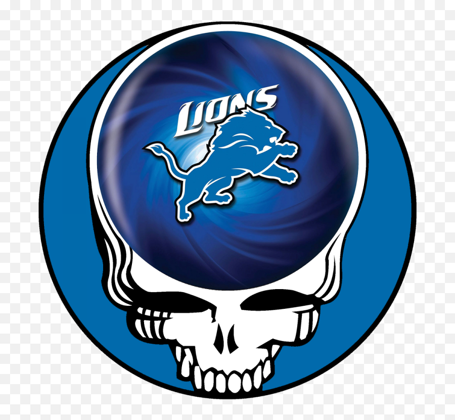 Detroit Lions Skull Logo Decals Stickers Clipart - Full Size Grateful Dead Steal Your Face Png,Detroit Lions Logo Png