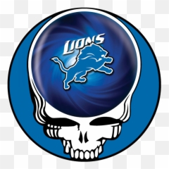 Detroit Lions Skull Logo Decals Stickers Clipart - Full Size Grateful Dead Steal Your Face Png,Detroit Lions Logo Png