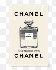 Benu0027s Garden Vintage Chanel Icon Decoupage Glass Tray - Language png