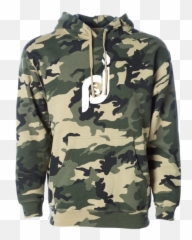 Camo Hoodie With White Pu0026j Logo - Pánská Mikina S Kapucí Maskáová png