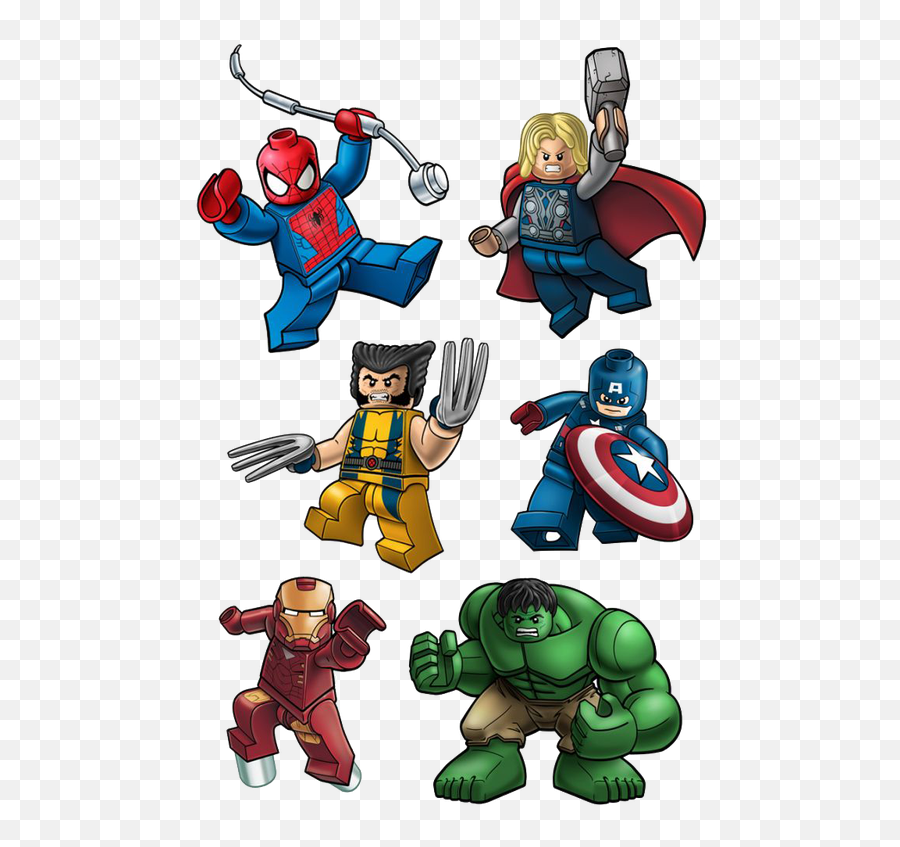 Deadpool Clipart Spiderman Lego - Spiderman Iron Man Captain America Thor Hulk Png,Iron Spider Png