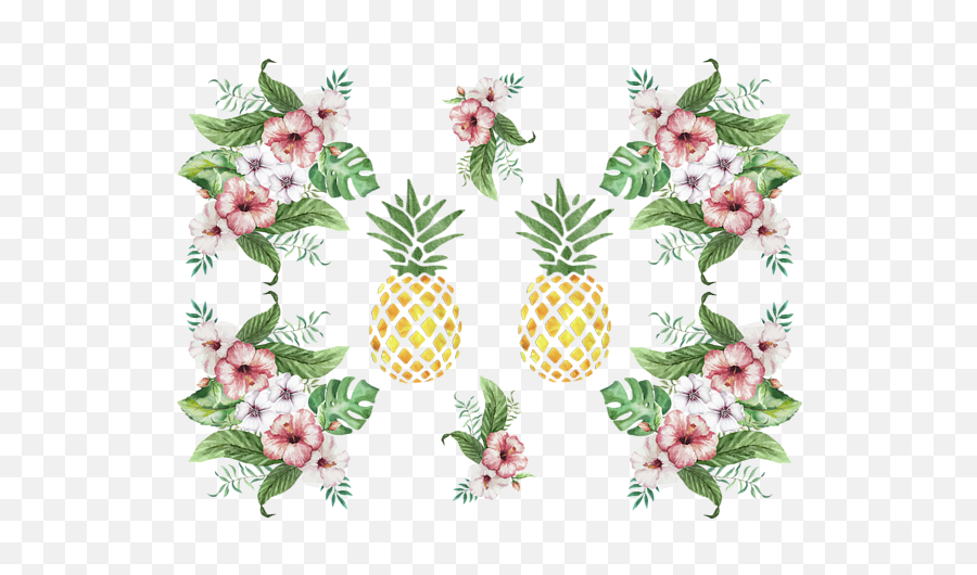 Bleed Area May Not Be Visible - Hawaiian Flowers And Pineapple With Tropical Flowers Png,Hawaiian Flowers Png