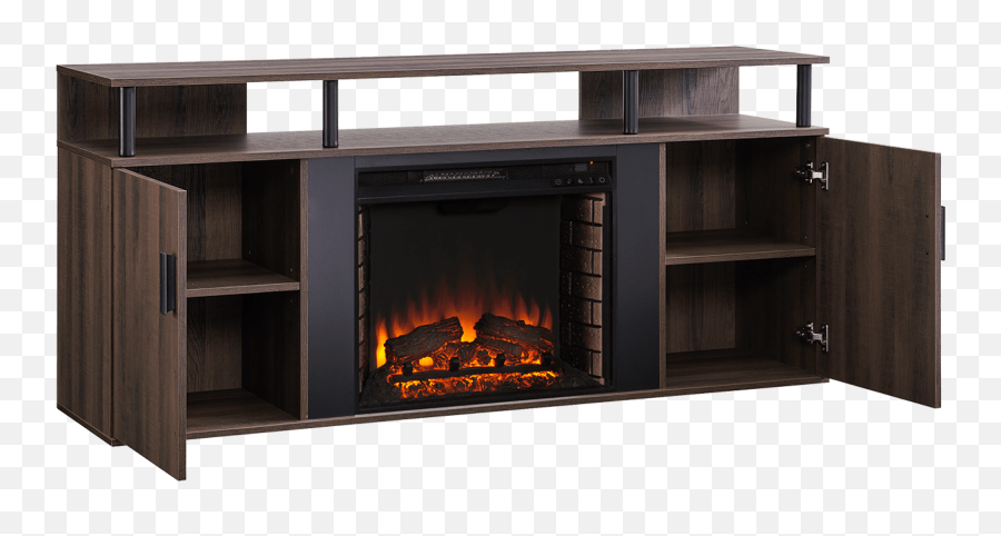 Southern Enterprises Livingvale Media Console Electric Fireplace - Hearth Png,Fireplace Fire Png
