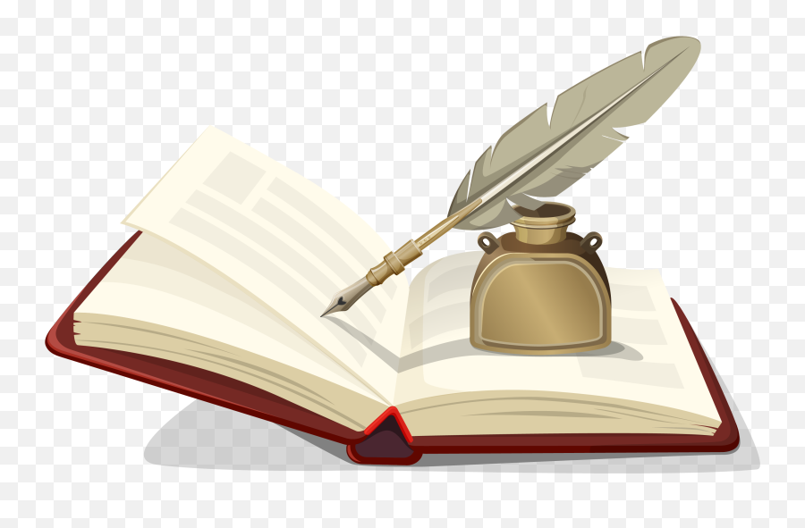 Book And Quill - Book And Feather Pen Png,Book Png
