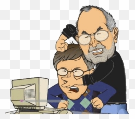 Download Bill Gates Steve Jobs Humor Caricatura - Apple Vs Bill Gates Vs Steve Jobs Png,Bill Gates Transparent