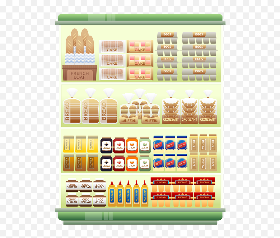 Supermarket Shelf Products Grocery - Free Image On Pixabay Grocery Shelf Clipart Transparent Png,Groceries Png