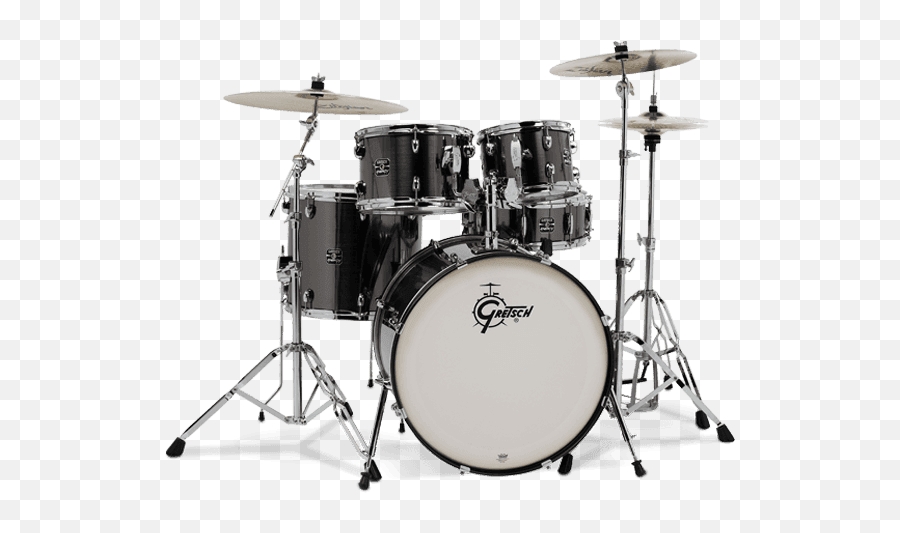 Gretsch Energy Drum Set Brushed Silver - Dw Design Series Black Satin Png,Drum Set Transparent Background