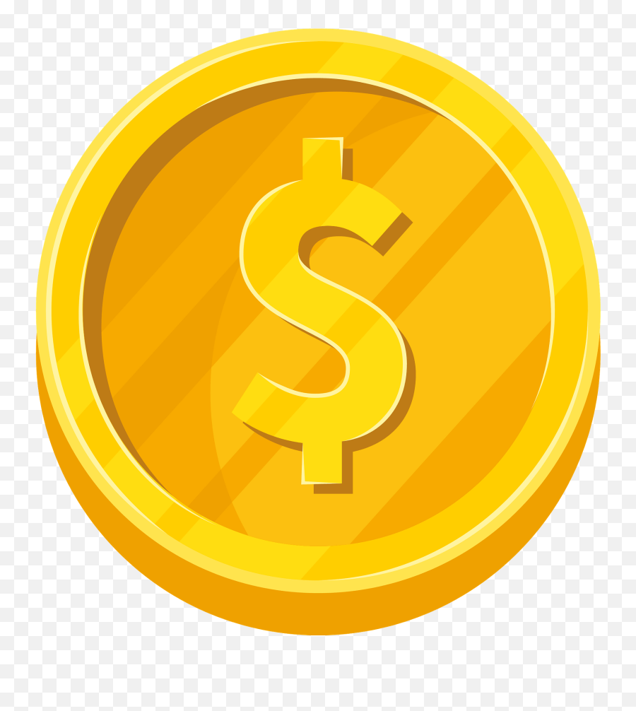 Golden Dollar Coin Clipart - Coin Clipart Png,Dollar Transparent