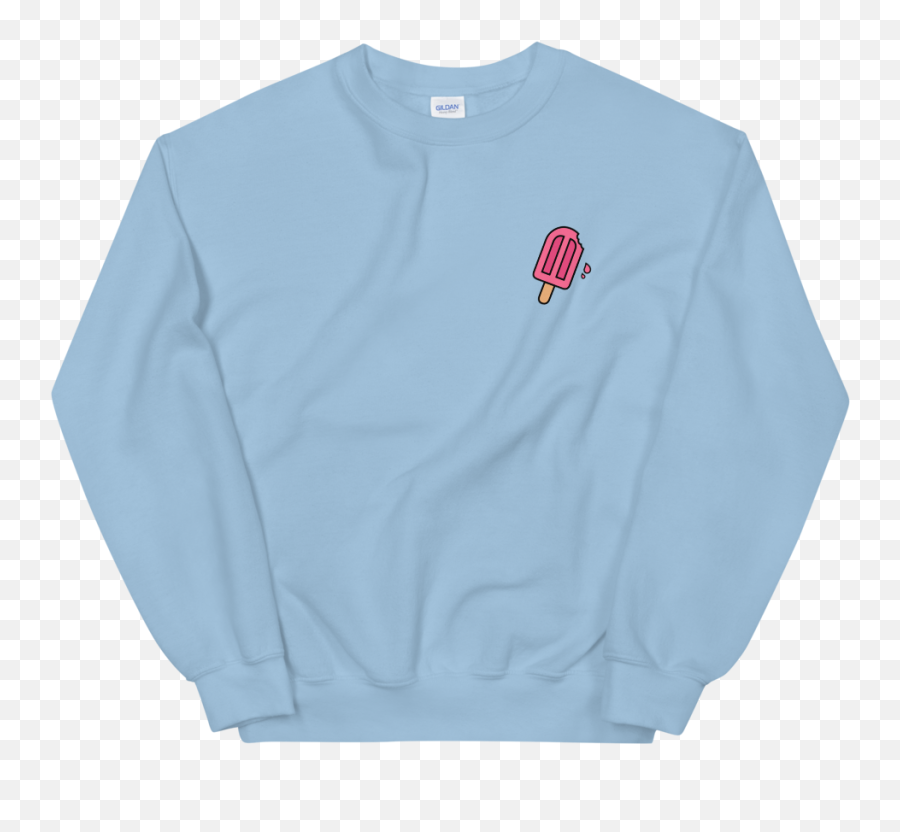 Drippy Popsicle Sweatshirt U2014 Cooking My Feelings - Light Blue Crew Necks Png,Popsicles Png