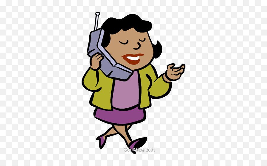 Businesswoman - Clip Art Talking On Phone Png,Cell Phone Vector Png
