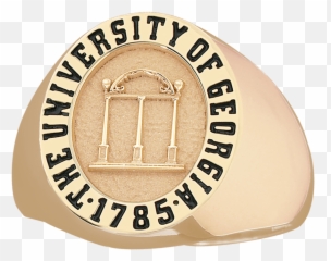 Georgia Mens Large Round Signet Ring - Emblem png