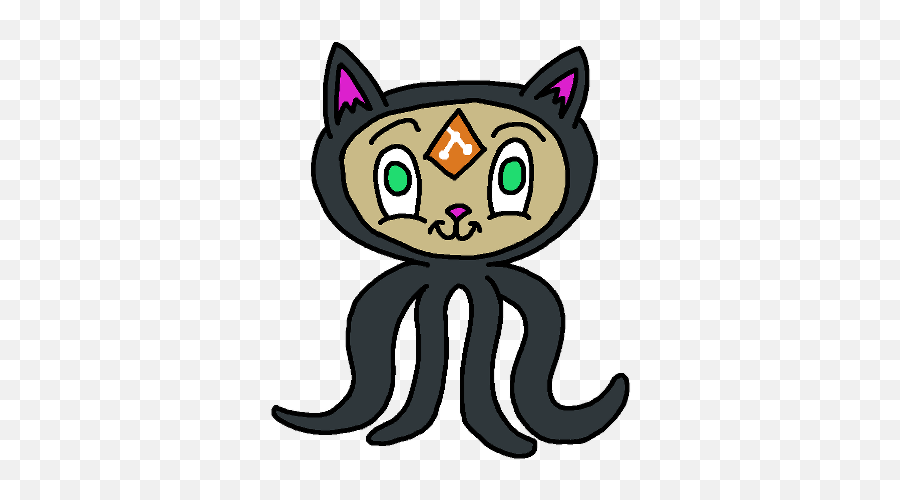 Download Hd Hand Drawn Octo Cat With A - Dot Png,Git Logo