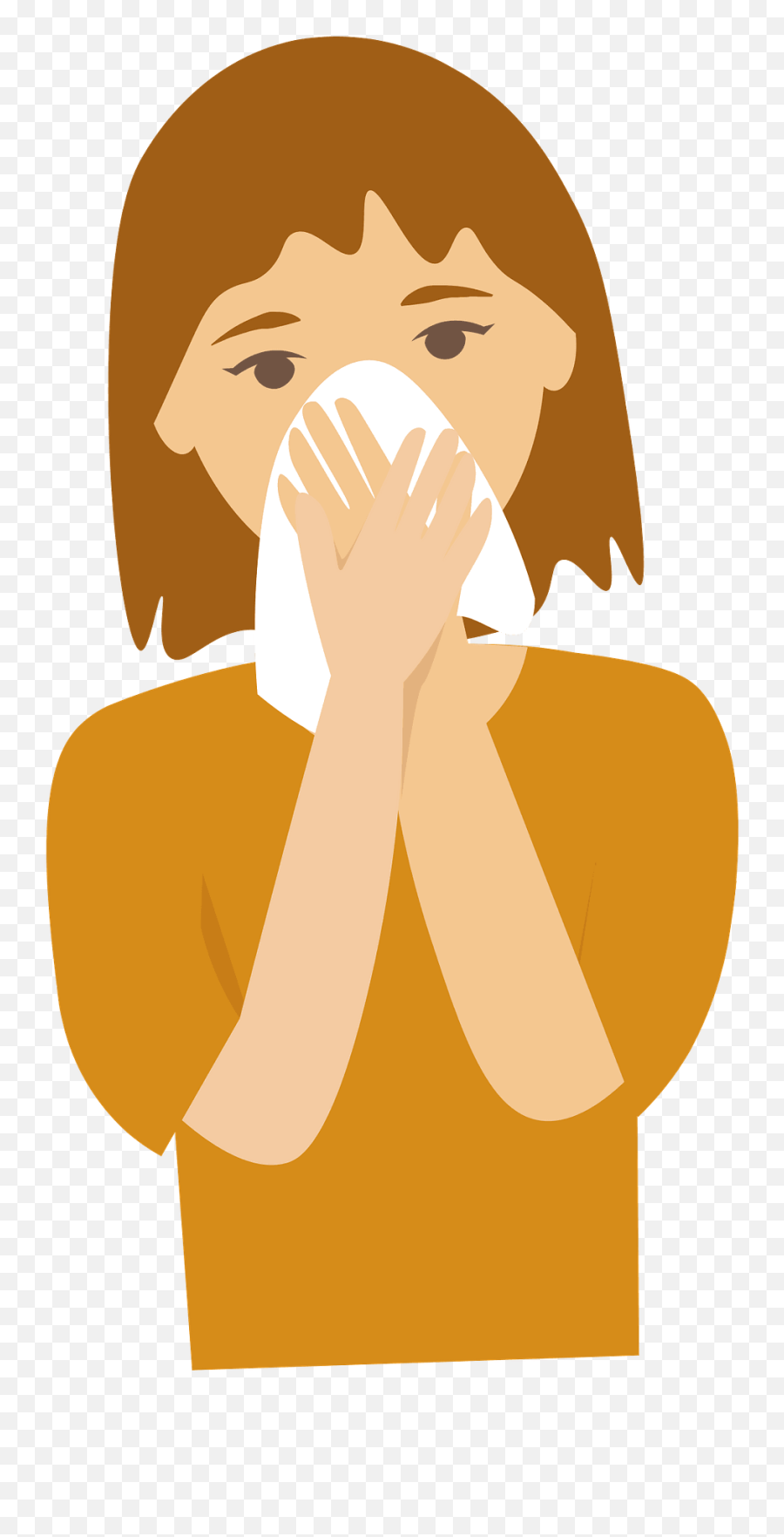 Girl Sneezing With Tissue Clipart - Disappointment Png,Tissue Png
