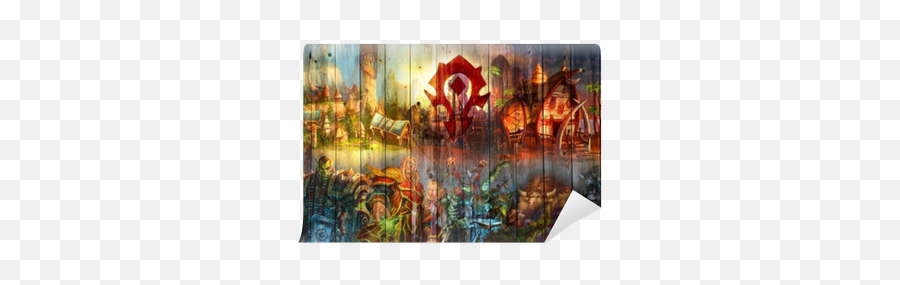 Wall Mural World Of Warcraft - Pixersus World Of Warcraft Horde Wallpaper Hd Png,World Of Warcraft Horde Icon