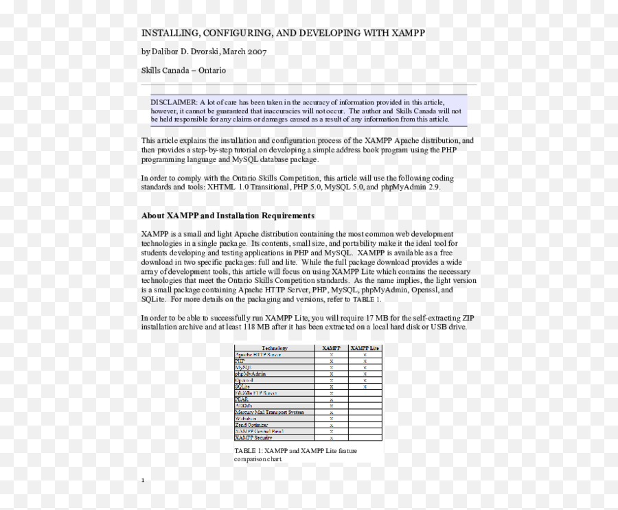 Pdf Installing Configuring And Developing With Xampp - Document Png,Xampp Icon