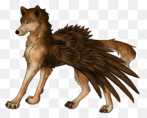 Winged Wolf Sticker - Canine Discover u0026 Share GIFs Anime Brown Art png