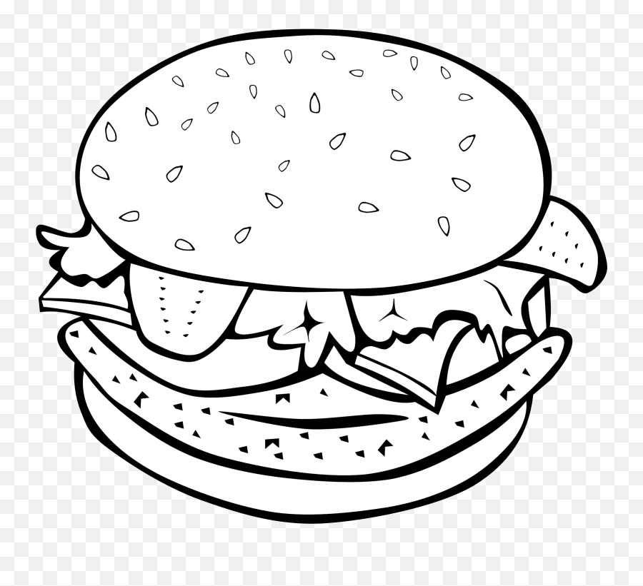 Clipart Png Burger Picture 633563 - Line Drawing Of Burger,Burger Png