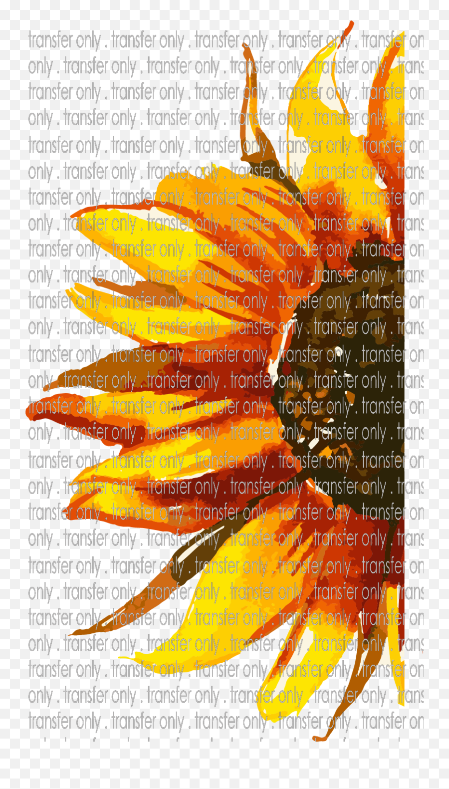 Sum 13 Half Sunflower Watercolor - Floral Design Png,Watercolor Sunflower Png