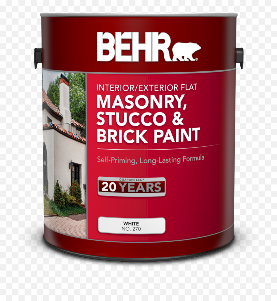 Interior Exterior Masonry Stucco And Brick Flat Paint Behr - Behr Masonry Stucco And Brick Paint Png,Paint Can Png