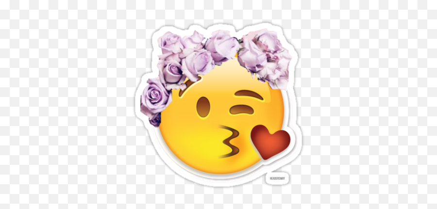 Kiss Emoji Png Flower Crown - Transparent Flower Crown Picsart,Kiss Emoji Png