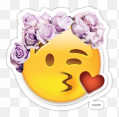 Kiss Emoji Png Flower Crown - Transparent Flower Crown Picsart,Kiss Emoji Png